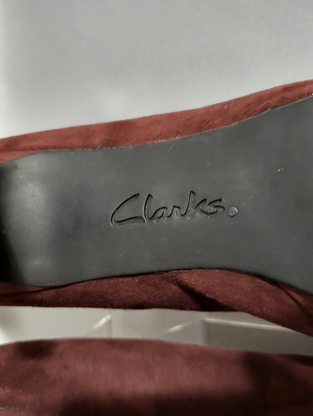Clarks Indigo Wessex Wyvern Suede Pumps High Heel Shoes Sz 6.5 M Burgundy Glam - Picture 13 of 13